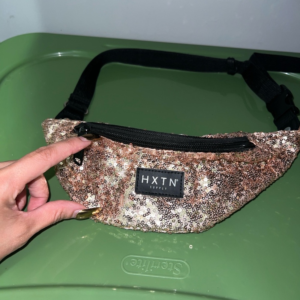 HXTN Supply Sequin Fanny Pack in Rose Gold